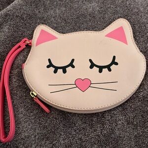 Luv Betsy Pink Cat Face Wristlet Coin Purse
